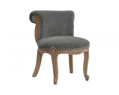 Artisan™ Studded Chair - Velvet, Gray