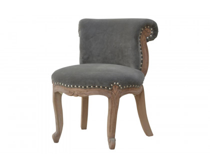 Artisan™ Studded Chair - Velvet, Gray