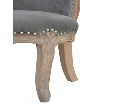 Artisan™ Studded Chair - Velvet, Gray