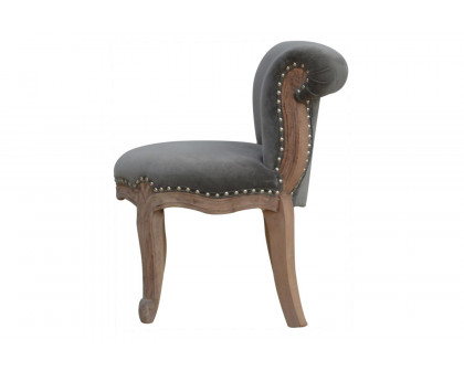 Artisan™ Studded Chair - Velvet, Gray