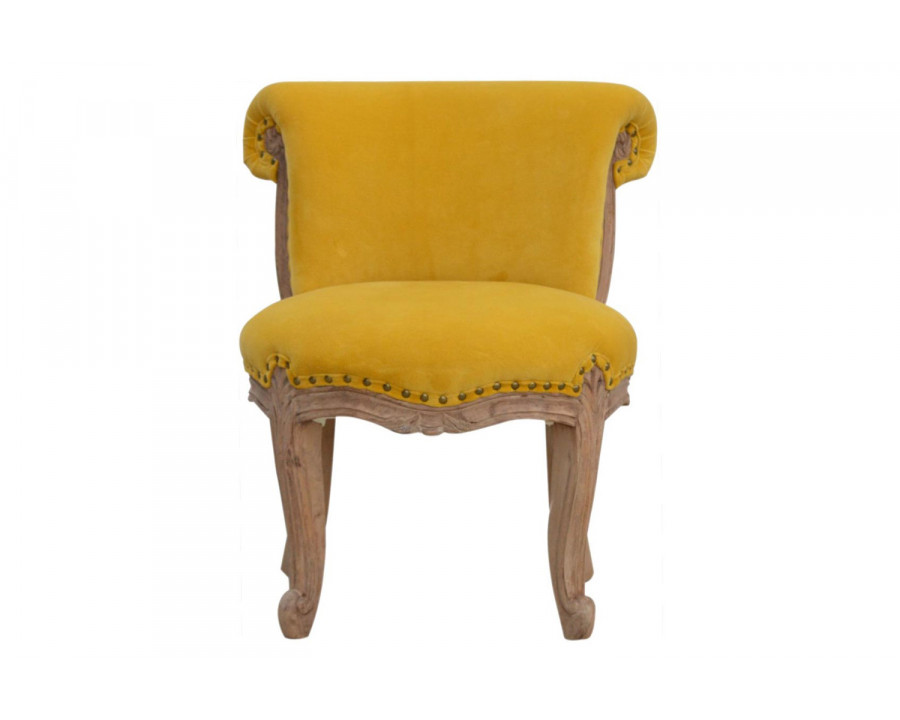 Artisan Studded Chair - Velvet, Mustard