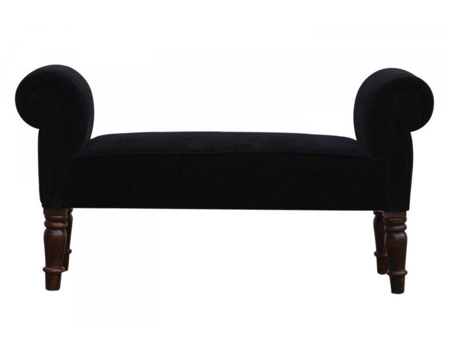 Artisan Bedroom Bench - Black, Velvet