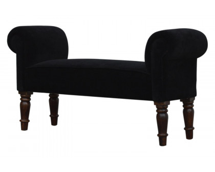 Artisan Bedroom Bench - Black, Velvet