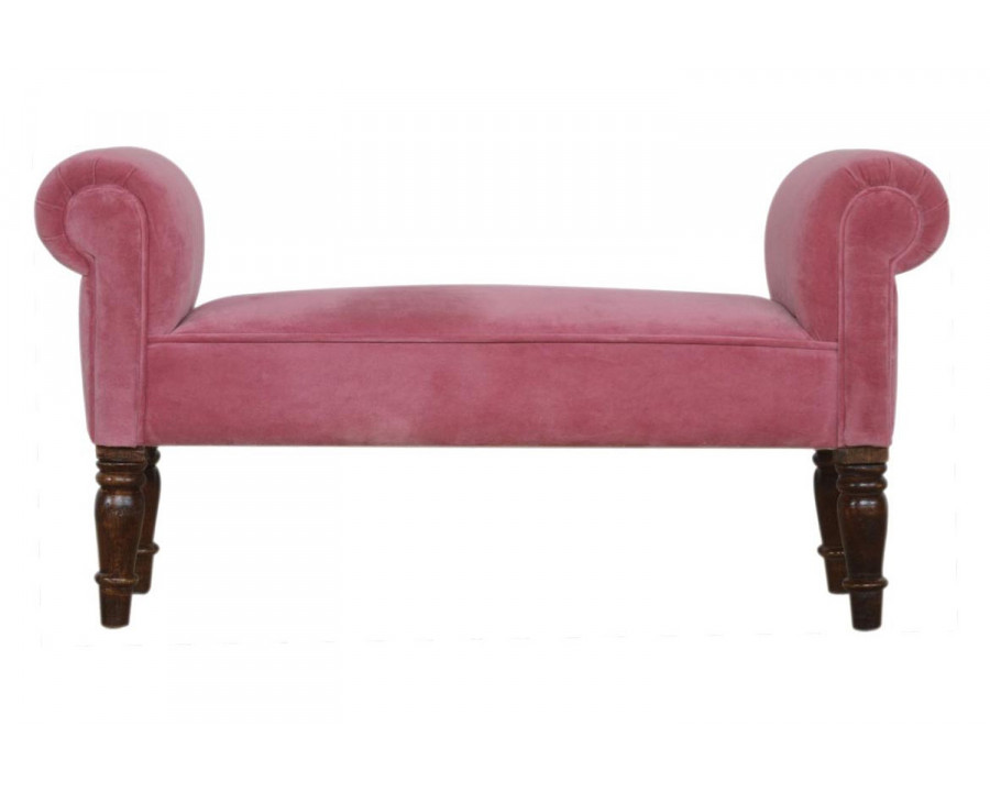 Artisan Bedroom Bench - Pink, Velvet