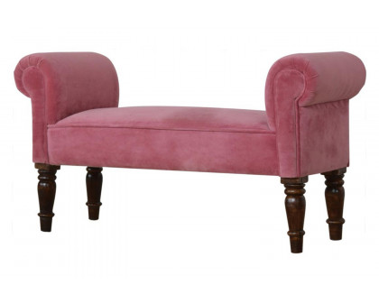 Artisan Bedroom Bench - Pink, Velvet