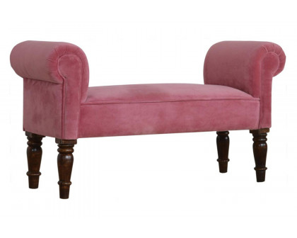 Artisan Bedroom Bench - Pink, Velvet