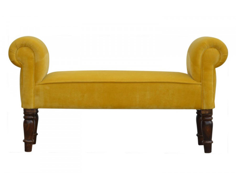 Artisan Bedroom Bench - Mustard, Velvet