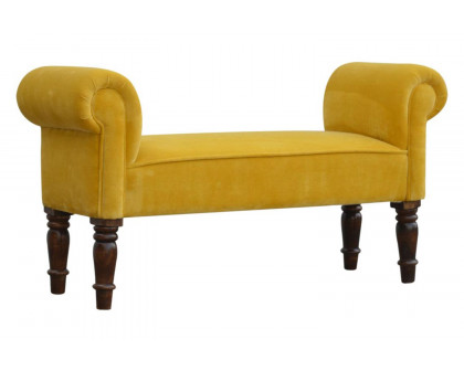 Artisan Bedroom Bench - Mustard, Velvet