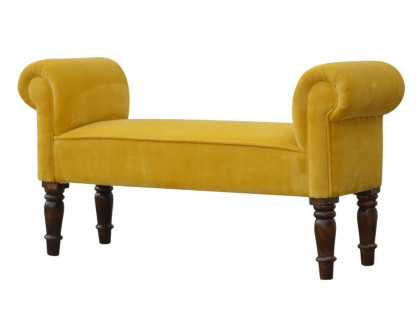 Artisan Bedroom Bench - Mustard, Velvet