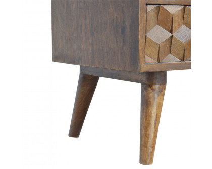 Artisan - Cube Carved TV Unit in Chestnut