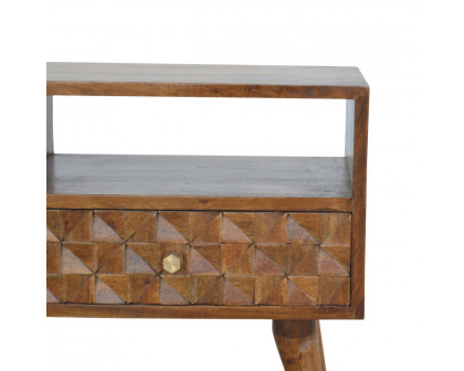 Artisan Diamond Carved TV Unit - Chestnut