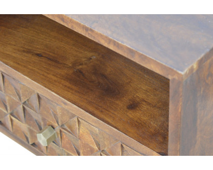 Artisan Diamond Carved TV Unit - Chestnut