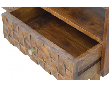 Artisan Diamond Carved TV Unit - Chestnut