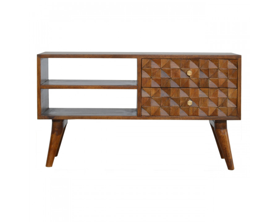 Artisan - Diamond Carve Media Unit in Chestnut