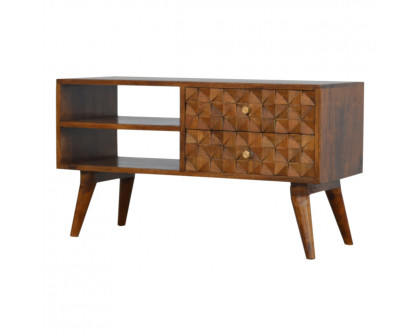 Artisan - Diamond Carve Media Unit in Chestnut