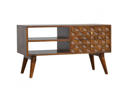 Artisan - Diamond Carve Media Unit in Chestnut