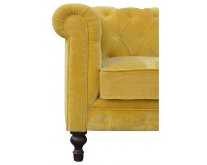 Artisan Chesterfield Sofa with 2 Seater - Mustard, Velvet