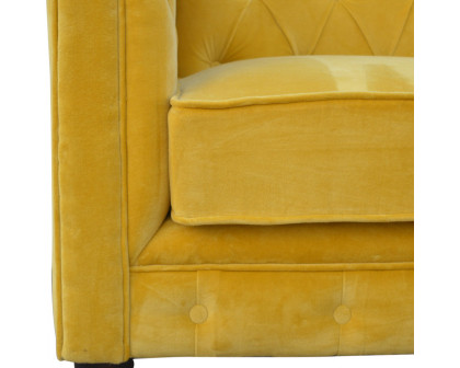 Artisan Chesterfield Sofa with 2 Seater - Mustard, Velvet