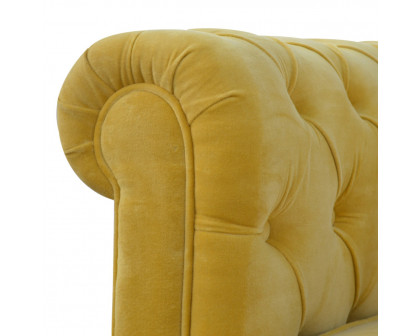 Artisan Chesterfield Sofa with 2 Seater - Mustard, Velvet