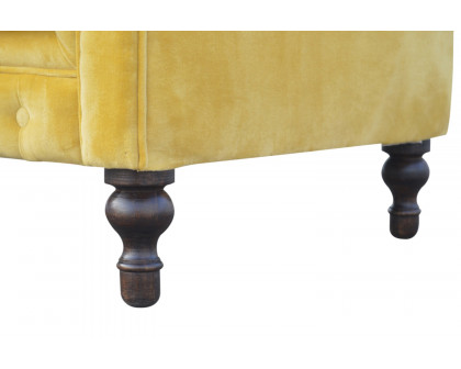 Artisan Chesterfield Sofa with 2 Seater - Mustard, Velvet