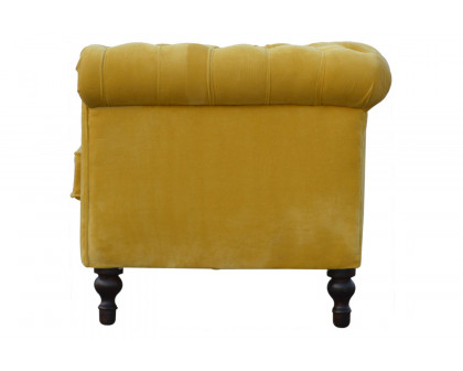 Artisan Chesterfield Sofa with 2 Seater - Mustard, Velvet