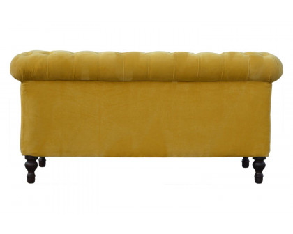 Artisan Chesterfield Sofa with 2 Seater - Mustard, Velvet