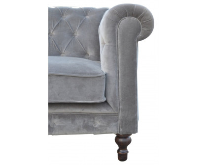 Artisan Chesterfield Sofa with 2 Seater - Gray, Velvet