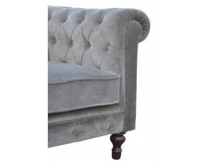 Artisan Chesterfield Sofa with 2 Seater - Gray, Velvet