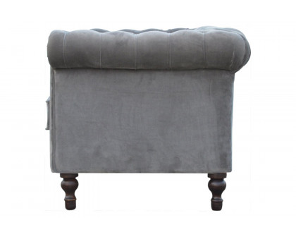 Artisan Chesterfield Sofa with 2 Seater - Gray, Velvet