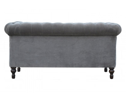 Artisan Chesterfield Sofa with 2 Seater - Gray, Velvet