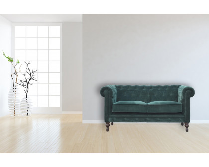 Artisan Chesterfield Sofa with 2 Seater - Emerald Green, Velvet