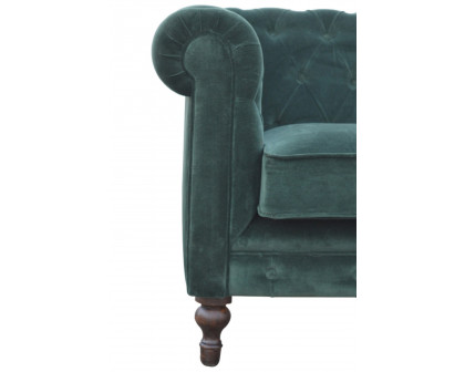 Artisan Chesterfield Sofa with 2 Seater - Emerald Green, Velvet