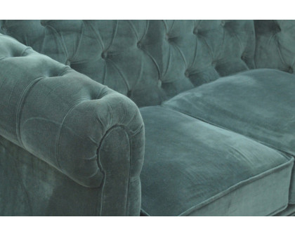 Artisan Chesterfield Sofa with 2 Seater - Emerald Green, Velvet