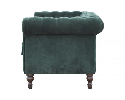 Artisan Chesterfield Sofa with 2 Seater - Emerald Green, Velvet