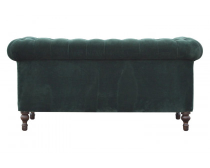 Artisan Chesterfield Sofa with 2 Seater - Emerald Green, Velvet