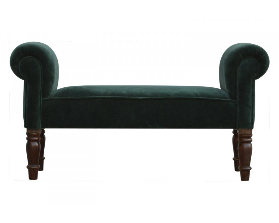 Artisan Bedroom Bench - Emerald Green, Velvet