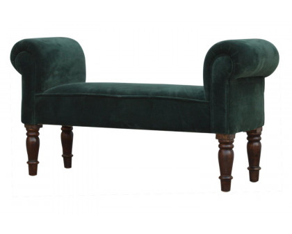 Artisan Bedroom Bench - Emerald Green, Velvet