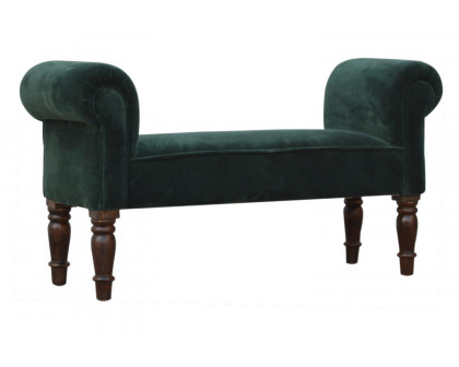 Artisan Bedroom Bench - Emerald Green, Velvet