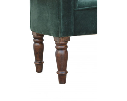 Artisan Bedroom Bench - Emerald Green, Velvet