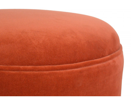 Artisan Nordic Style Footstool - Brick Red, Velvet