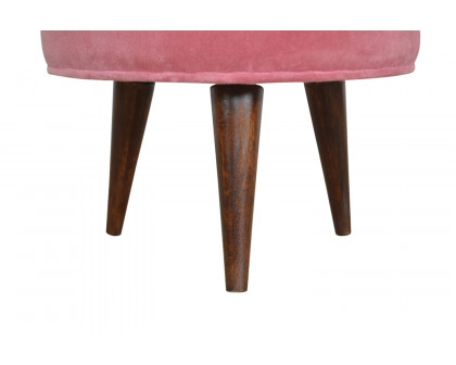 Artisan Nordic Style Footstool - Pink, Velvet