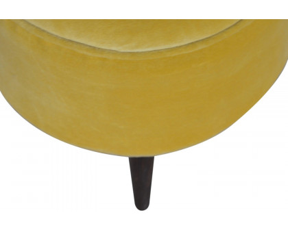 Artisan Nordic Style Footstool - Mustard, Velvet