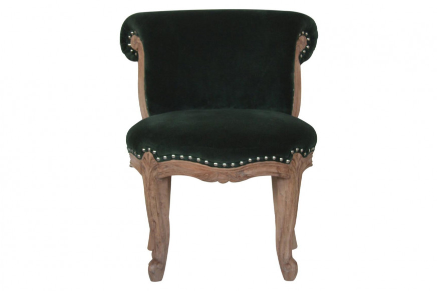 Artisan™ Studded Chair - Velvet, Emerald Green