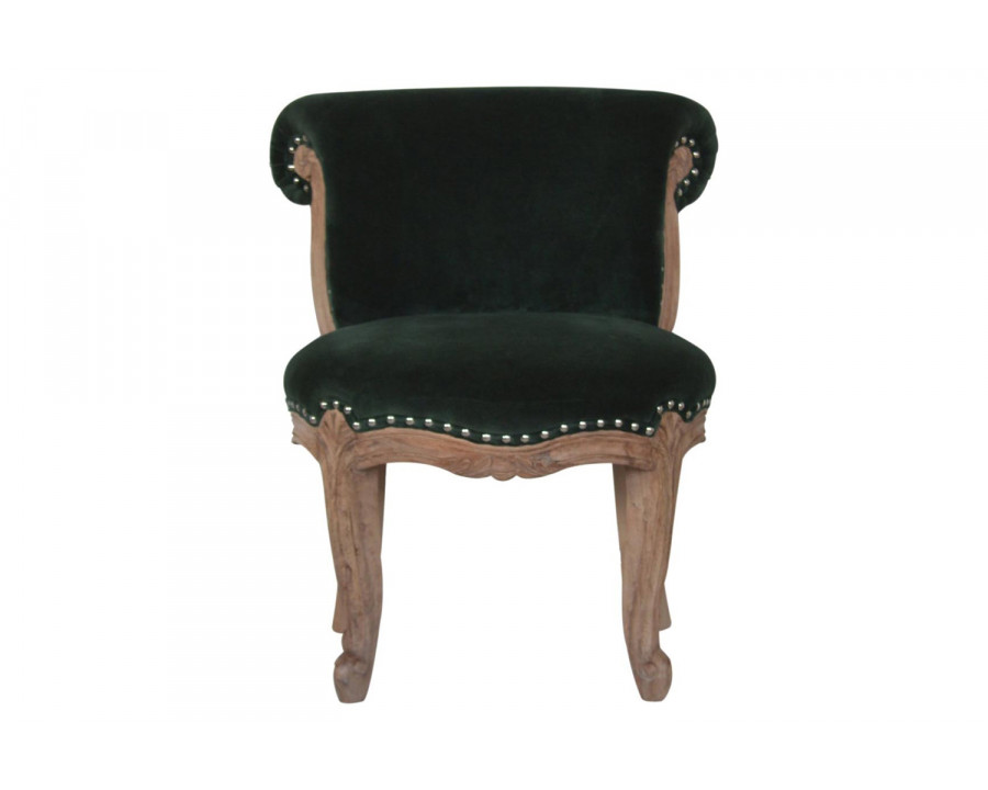 Artisan Studded Chair - Velvet, Emerald Green