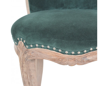 Artisan™ Studded Chair - Velvet, Emerald Green