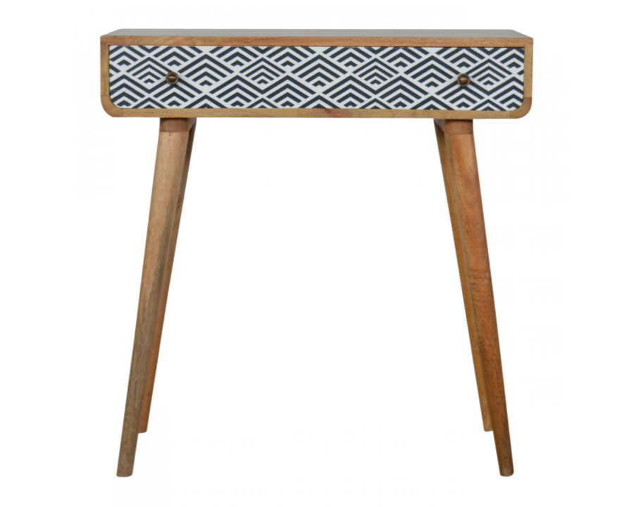 Artisan - Monochrome Print Console Table in Oak-Ish