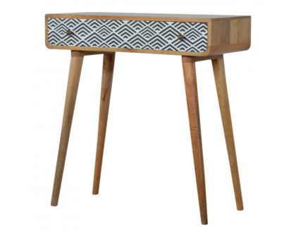 Artisan - Monochrome Print Console Table in Oak-Ish