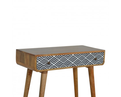 Artisan - Monochrome Print Console Table in Oak-Ish