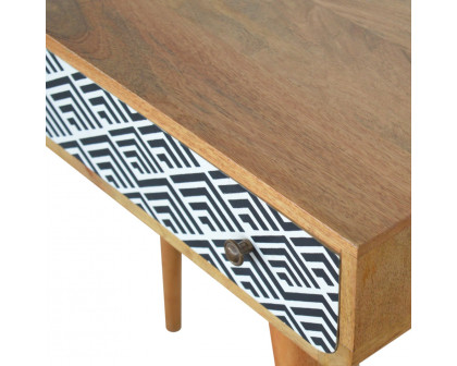 Artisan - Monochrome Print Console Table in Oak-Ish