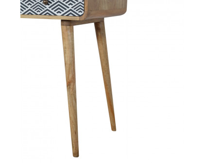 Artisan - Monochrome Print Console Table in Oak-Ish